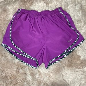 Purple Nike Shorts With Animal Print Trim